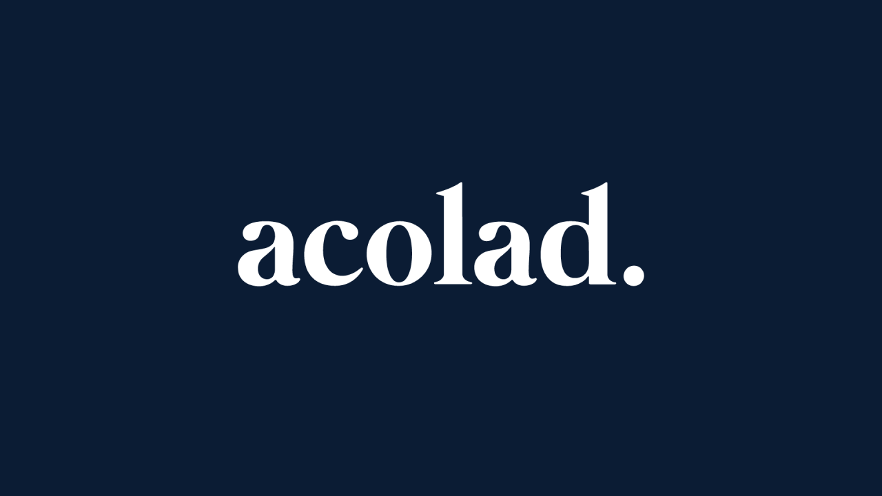 Acolad primary logo with dark background