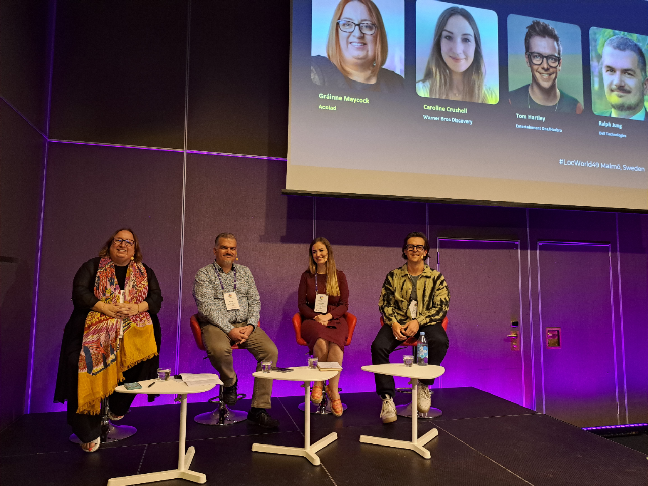 Gráinne Maycock hosting "How localization is driving growth in the entertainment industry" with Warner Bros, Hasbro and Dell at LocWorld49, Malmo