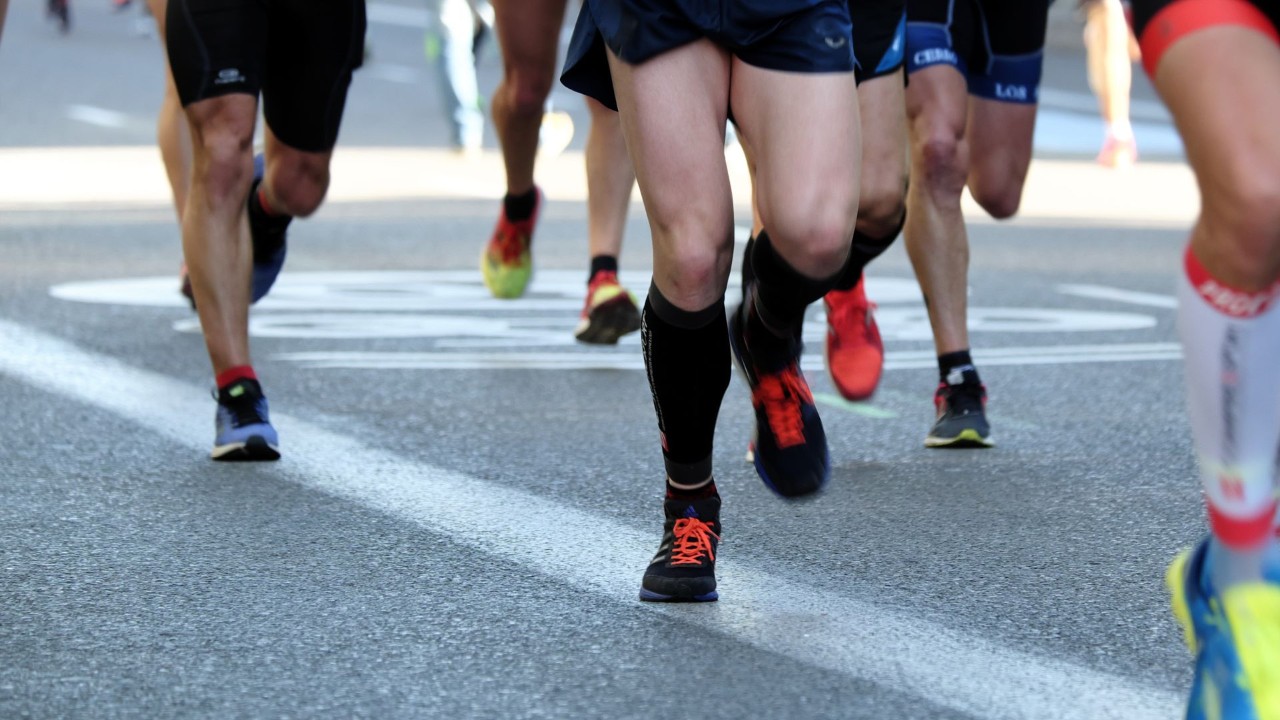 group of people running a race