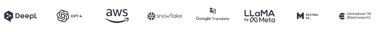 AI logos for machine translation workflow