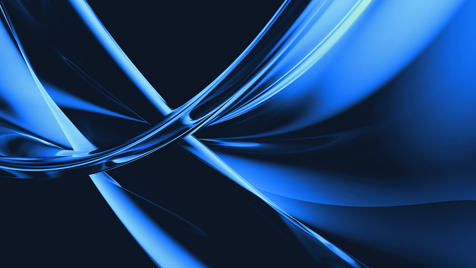 3d ai rendering of abstract blue shapes on dark background