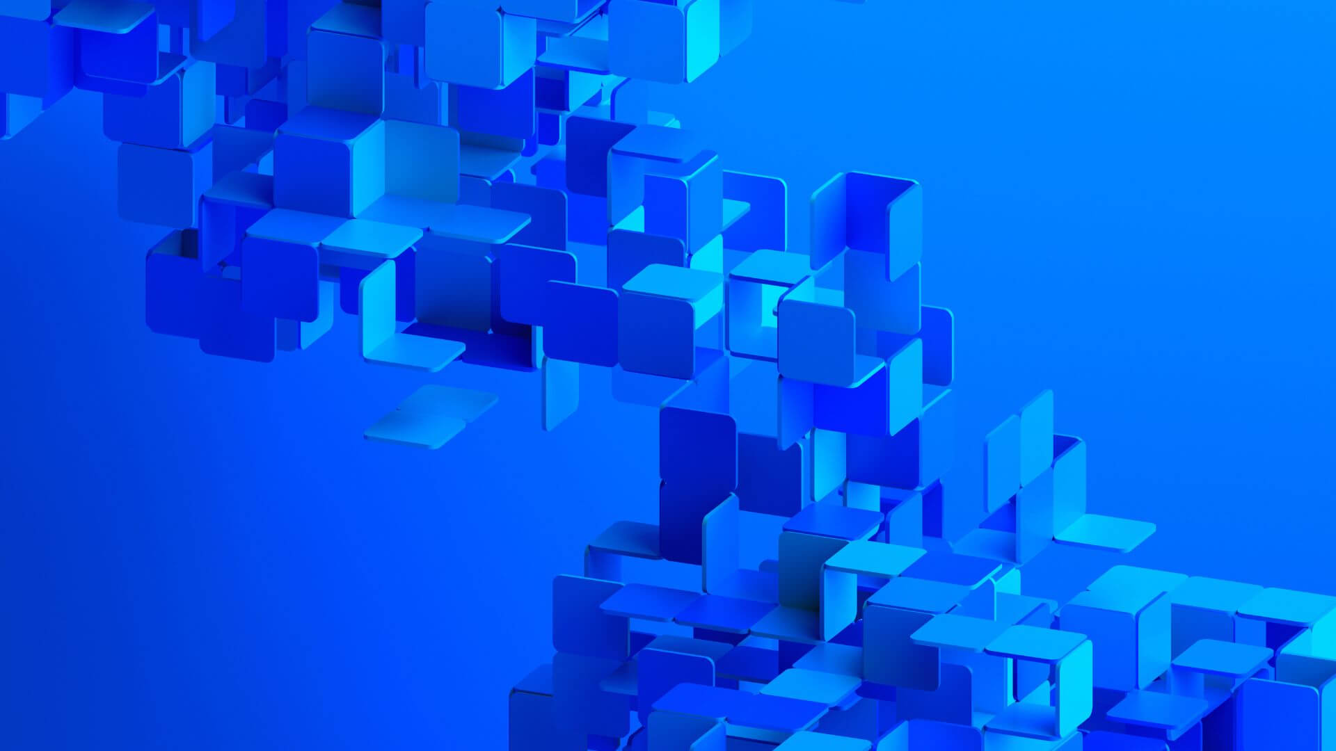 blue tiles flowing together in abstract shape