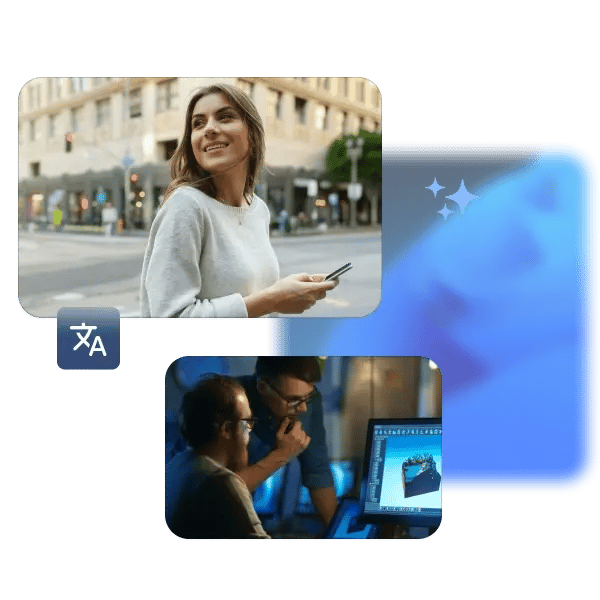 collage concept of website translation for mobile and desktop users