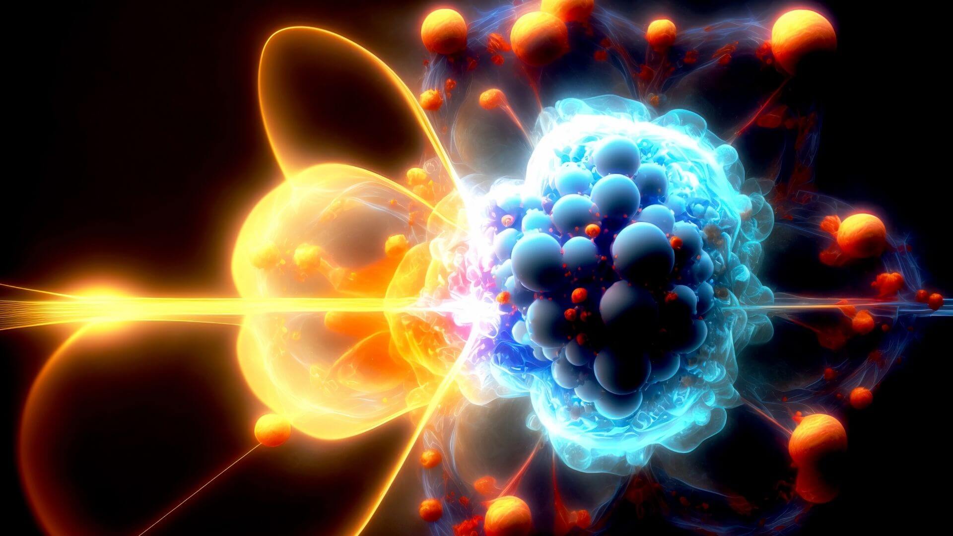 abstract conceptual illustration of data and science colliding