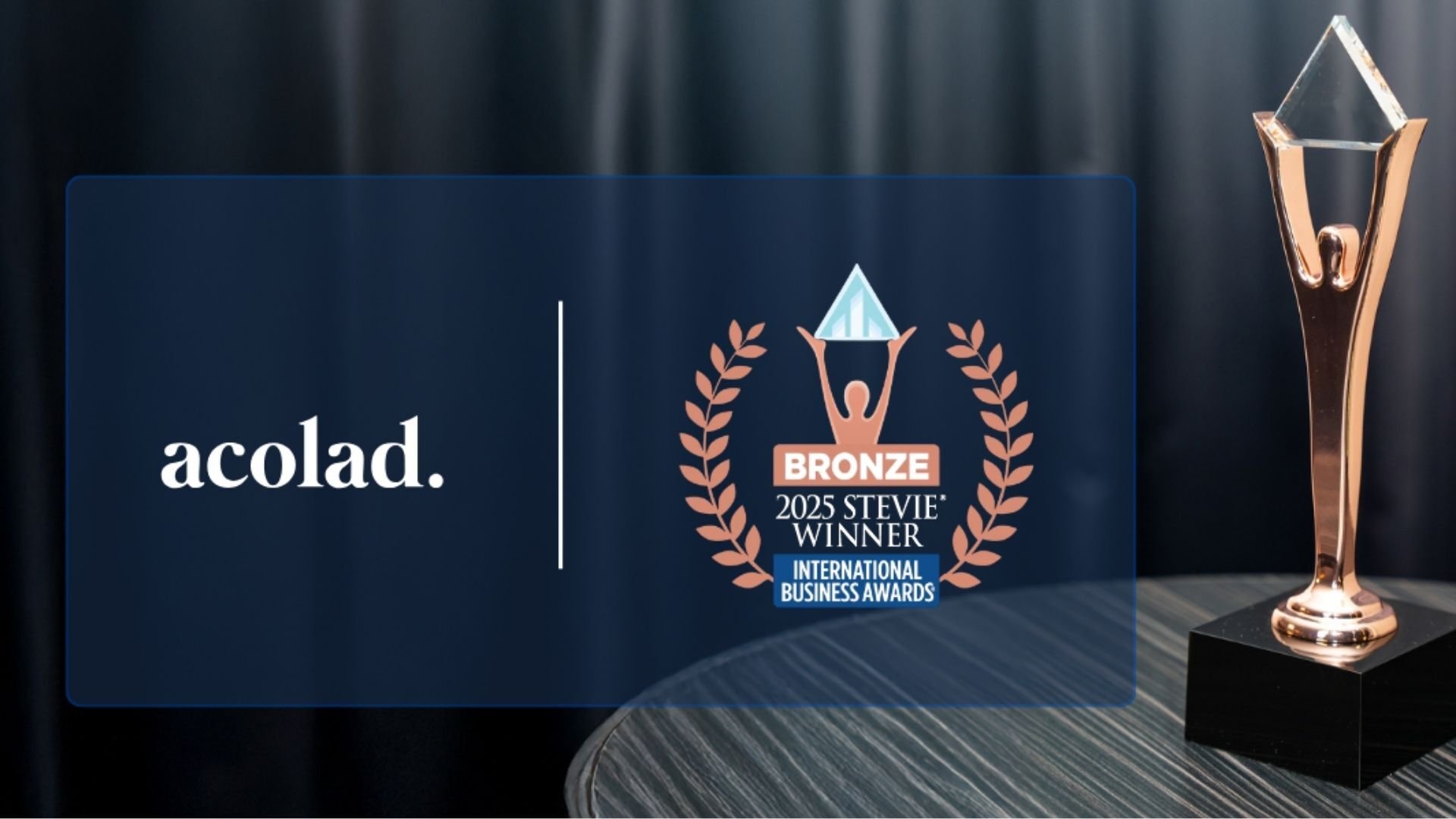 Acolad logo alongside Stevie Award winner logo