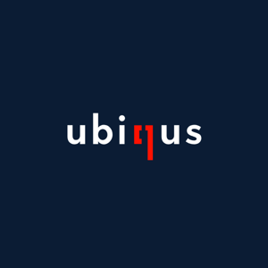 Ubiqus logo light on a dark background