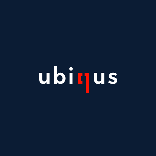 Ubiqus logo light on a dark background