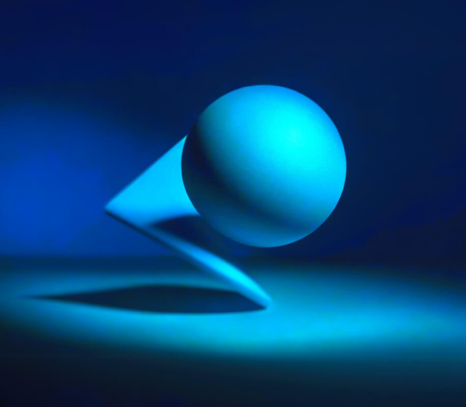 3d rendered blue sphere against dark background