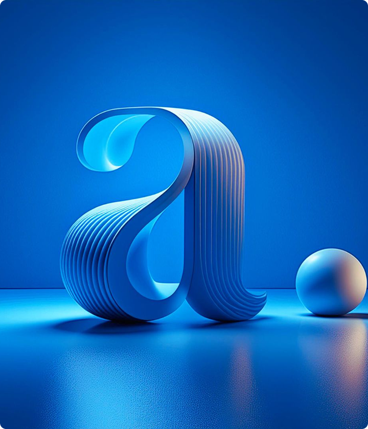 Acolad logo in blue three dimensional rendering