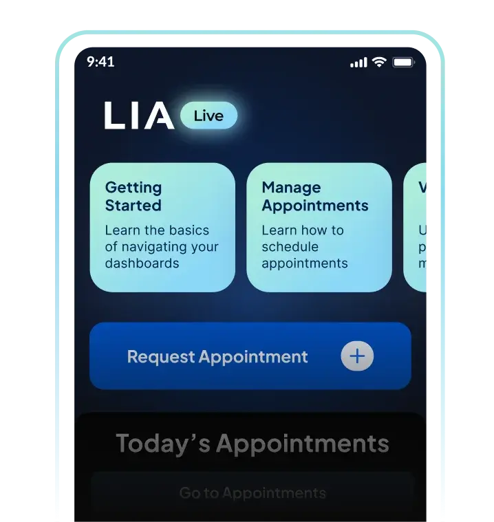 lia live mobile interface