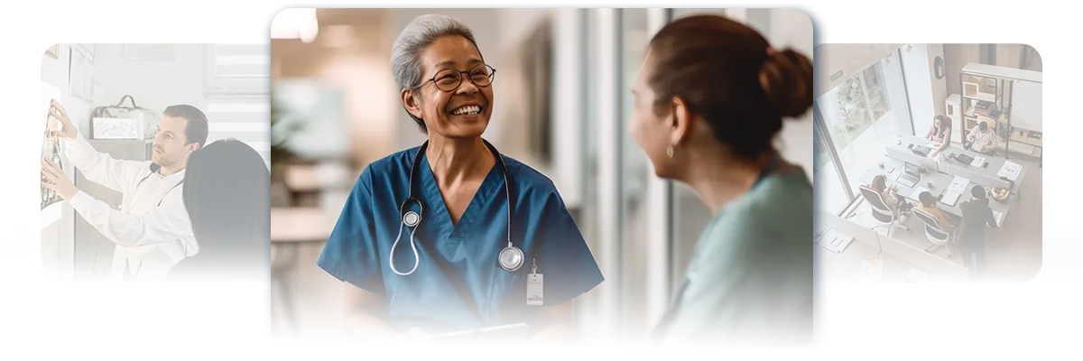 collage of smiling medical workers collage of smiling medical workers