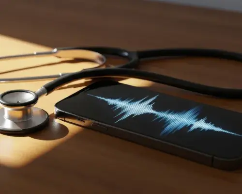 AI interpreting on mobile in doctor's office