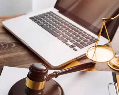 laptop on lawyer's desk