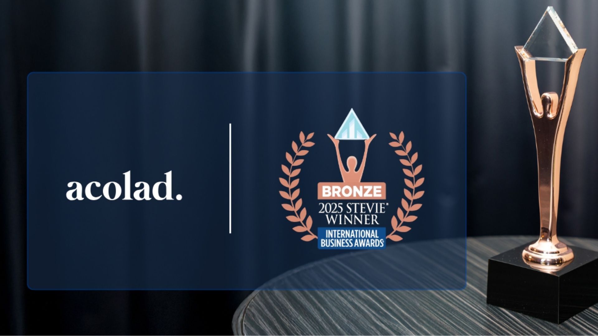Acolad logo alongside Stevie Award winner logo