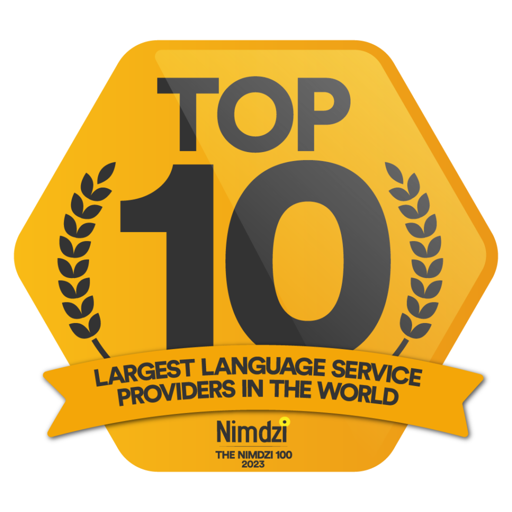 Wereldtop 10 van grootste providers van taaldiensten volgens Nimdzi